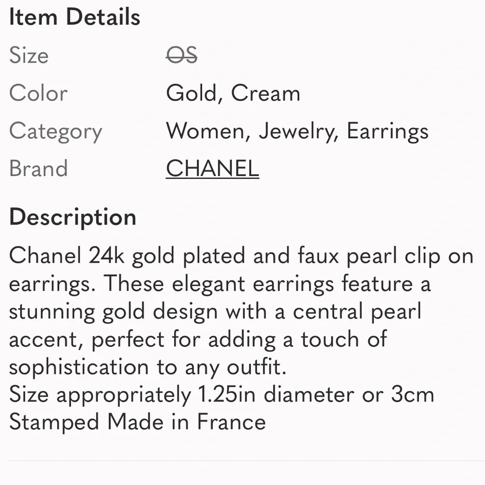 CHANEL Gold and Pearl Earrings
